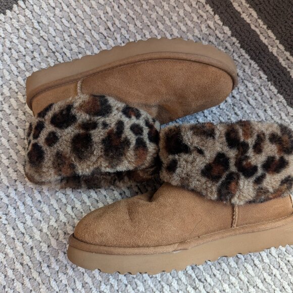 ugg leopard print ugg boots Sz 6 - Picture 3 of 7